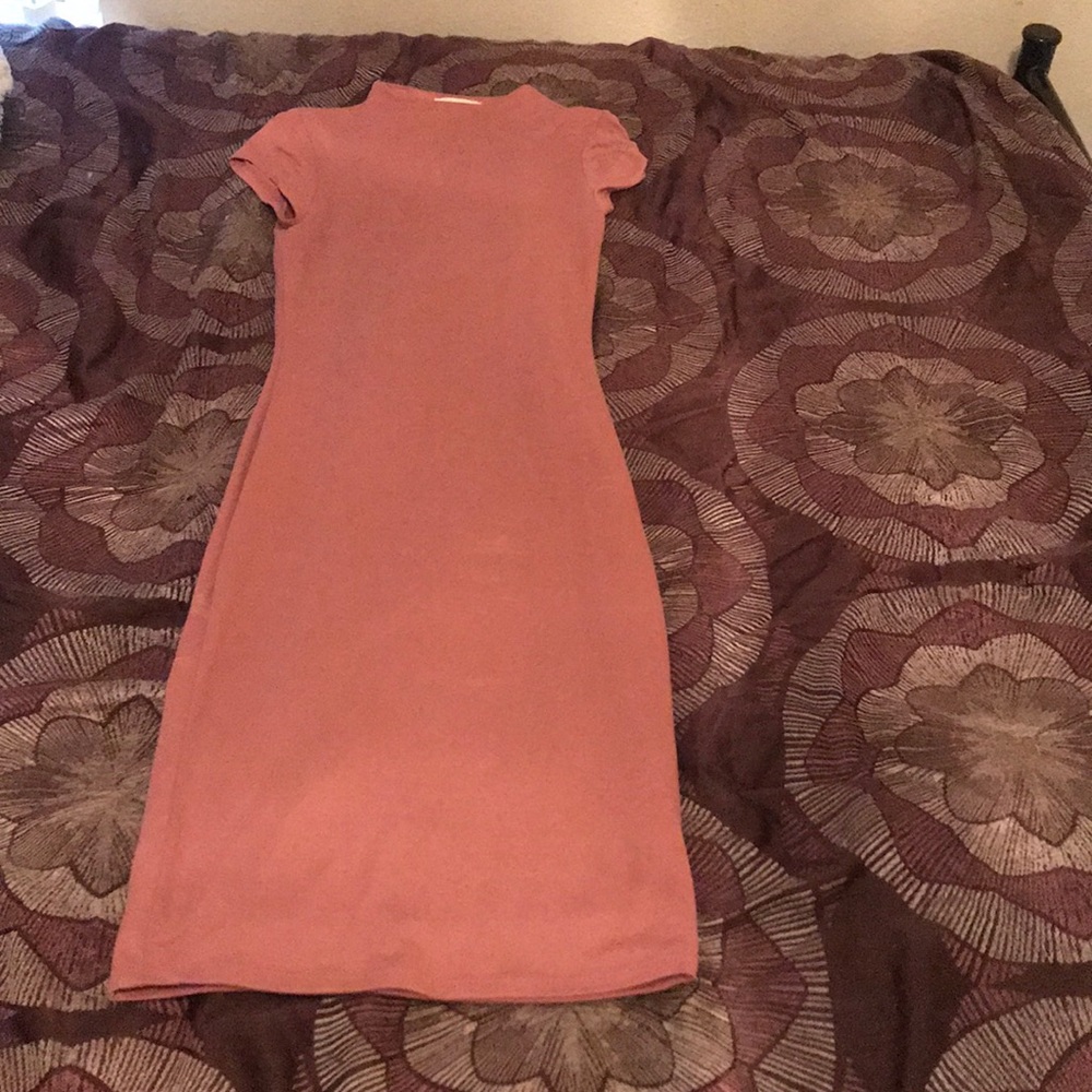 Blush pink skin tight dress